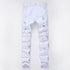 Zipper Elasticity Mid Waist Jeans Straight Pants Skinny Men's Jeans
